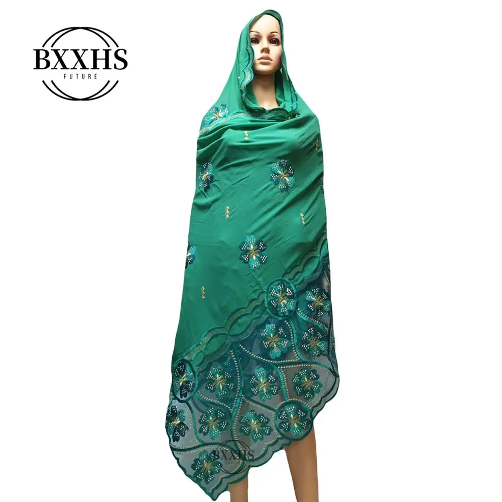 

Chiffon stitching exquisite inlaid drill plain embroidery exclusive lady scarf multi-color shawl Muslim factory direct sales