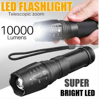 

1/2 Pack Tactical Zoomable LED Flashlight Portable 5 Modes Torch Lamp For Hiking Cycling Climbing Emergency Fishing