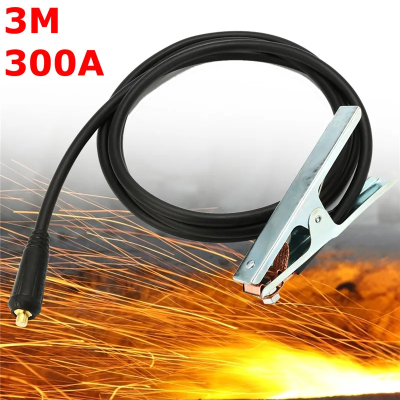 300A Groud Welding Earth Cable Clamp Clip For MIG TIG ARC Welder 3M/ Cable 10-25 Plug Weld Holder Welding Soldering Supply Tool