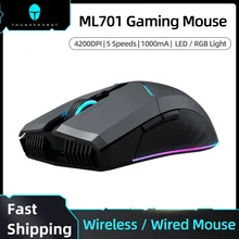Thunderobot ml701 sem fio gaming mouse 2.4g sem fio com fio rgb backlight gamer 4200 dpi recarregável mouse para computador portátil jogos