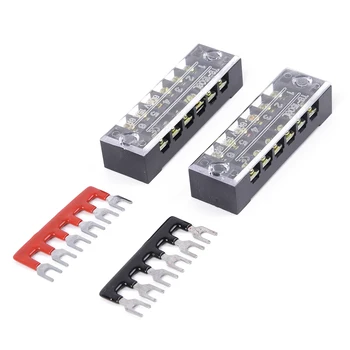 

6Points Screw Terminal Blocks Power Distribution 15A 600V High Quality