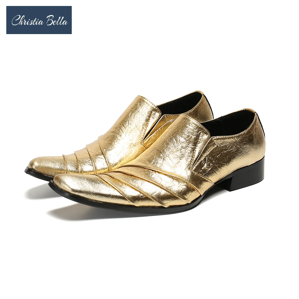 

Мужские оксфорды ручной работы с золотым квадратным носком, деловая обувь из натуральной кожи