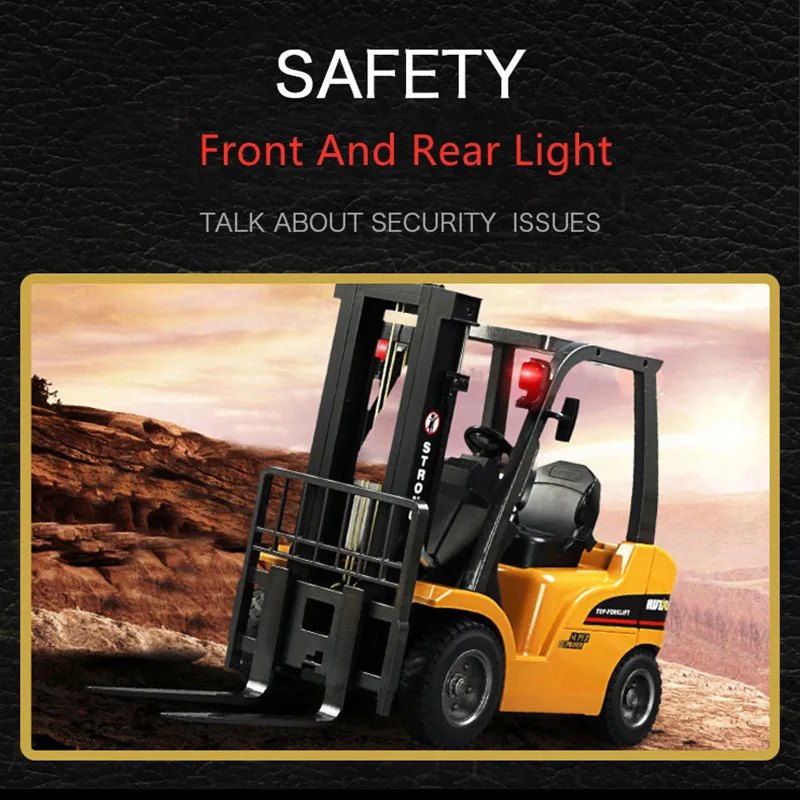 Multi-Functional Forklift Truck 2.4G Alloy Large Truck With Light 360Degree Rotation Lifting Electric Engineering Vehicle Truck 2