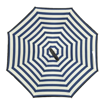 Двухслойный обратный зонтик от дождя для женщин с длинной ручкой для женщин и мужчин, самостоящий зонтик, перевернутый ветрозащитный женский зонтик - Цвет: 721