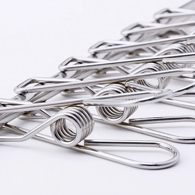 100Pcs Stainless Steel Clothes Pegs Clothes Pins for Coat Pants Laundry Drying Pegs Beach Towel Clip Washing Towel Holder Towel