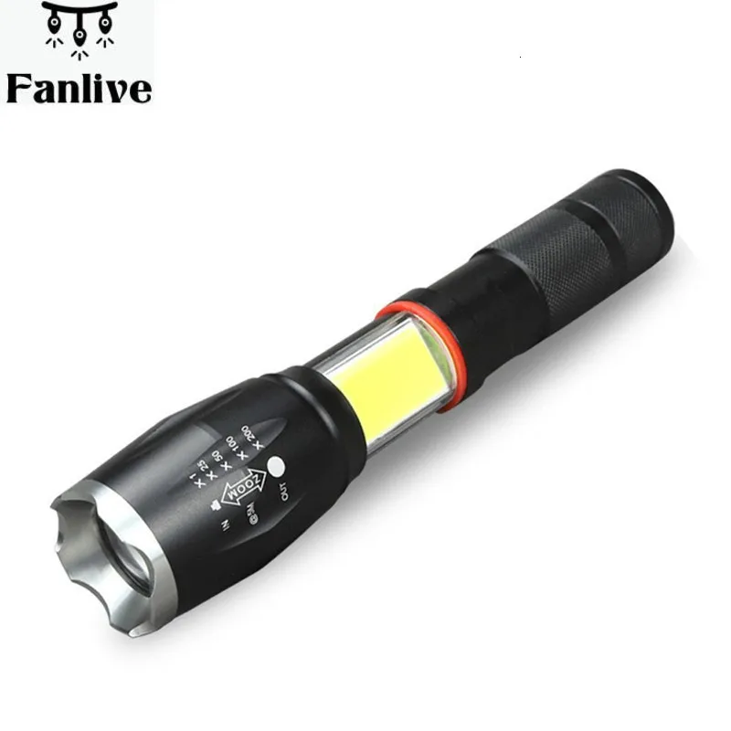 

T6 Telescopic Lantern Zoom COB Light accounts Highlight Torch Flashlamp Tail Strong Magnetic Charge for Patrol Camping