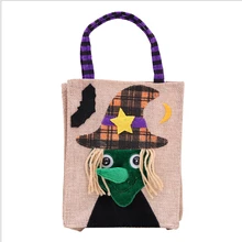 Хэллоуин льна тыквы сумка детское нарядное платье на шнуровке белья конфеты мешок для сахара от китайского производителя Подарочная сумка, сумки в руку