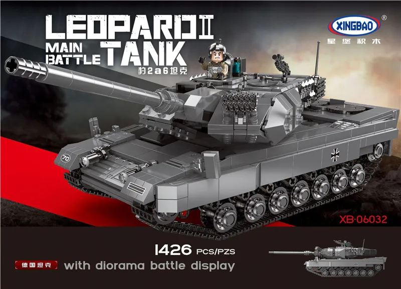 XINGBAO 06032 Военная серия 1426 шт LEPOARD II Основные боевые танки строительные блоки кирпичи классическая модель танка строительные наборы