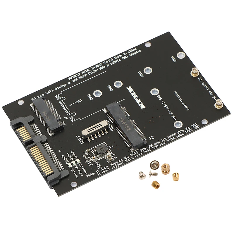 M.2 ngff msata ssd para 2.5 sata sata 3.0 adaptador 2 em 1 conversor de cartão para computador portátil