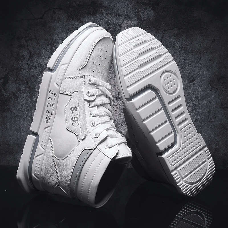 

Shoes New Men Casual Shoes High Top Sneakers Men PU Shoes Platform Sneakers Quality Men's Masculinas Fashion Outdoor Footwear