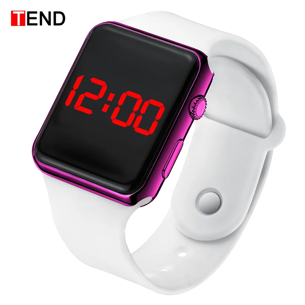 Fashion Men Watch Women Casual Sports Bracelet Watches White LED Electronic Digital Candy Color Silicone Wrist Watch Children