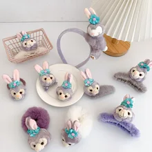 

New Fashion Korean Purple Plush Hair Band Cute Star Delu Hair Ties Cartoon Scrunchies Hair Clip Claw For Girls Hair Accessories