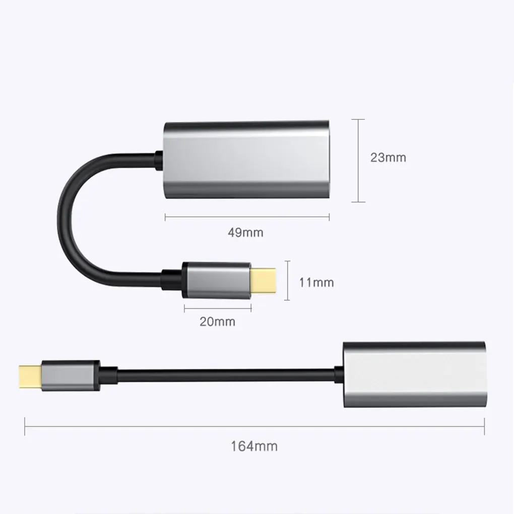 Видео адаптер type-c в HD из алюминиевого сплава USB-C типа телефона ноутбука к HDTV конвертер проектора