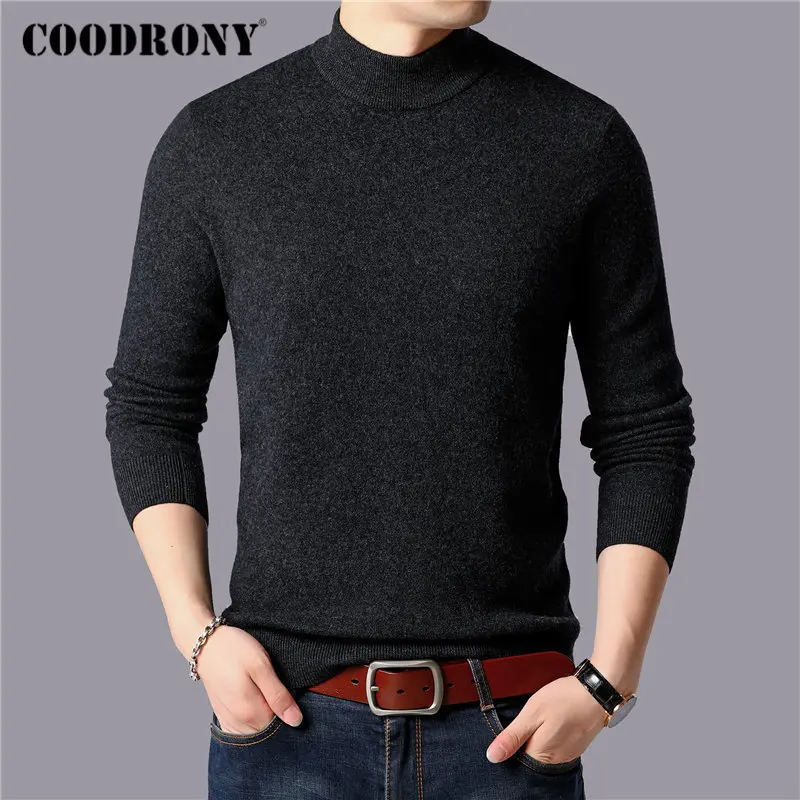 Best Price COODRONY Brand Sweater Men 100% Merino Wool Pullover Men Thick Warm Winter Turtleneck Sweaters Cashmere Casual Pull Homme 93028