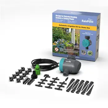 

1 Set US/UK Plug Thread Drip Irrigation System Timing Automatic Watering Cooling Device Garden Hose Kit No Battery