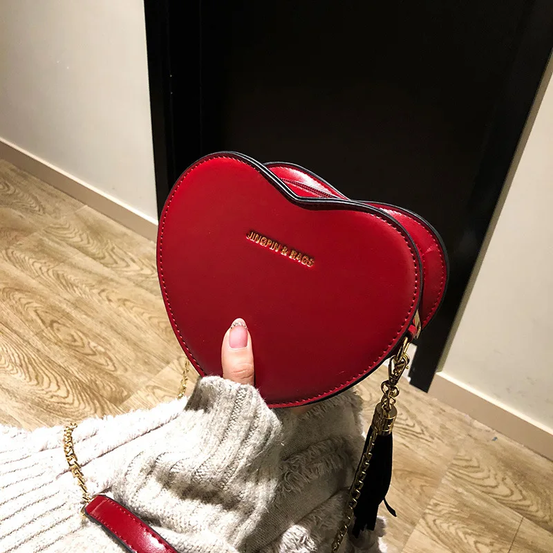 

Small Bag Women's 2019 Spring New Style Cute Chain Purse Small Fresh New Sprout Mini Heart Crossbody Bag