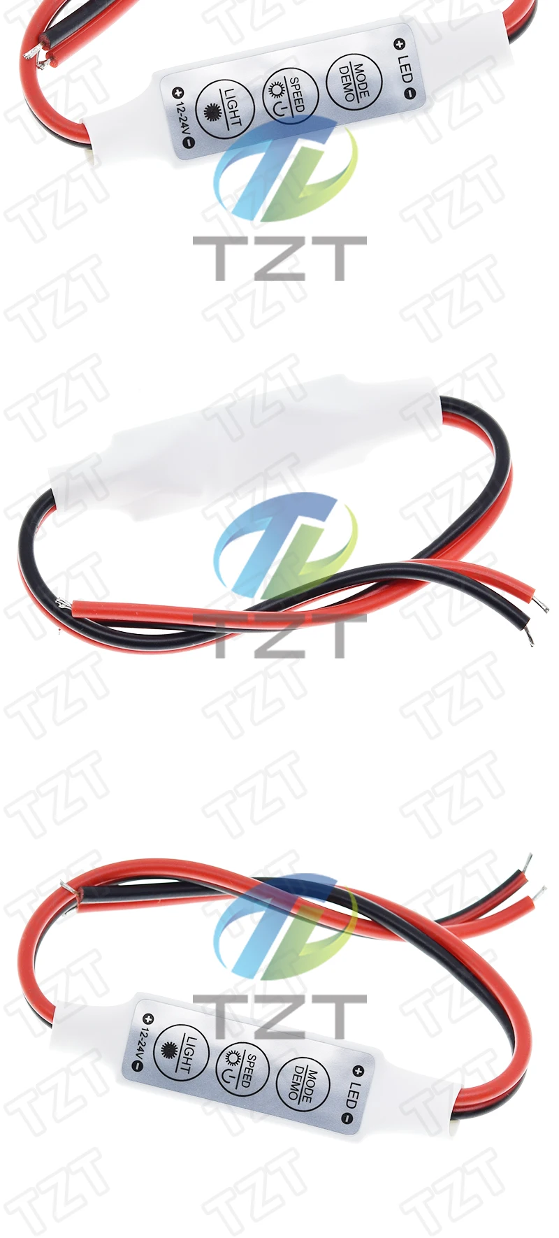 TZT 1/3 Stück 12 V Mini 3 Tasten einfarbiger LED-Controller Helligkeitsdimmer für LED 3528 5050 Streifenlicht – Detail 3