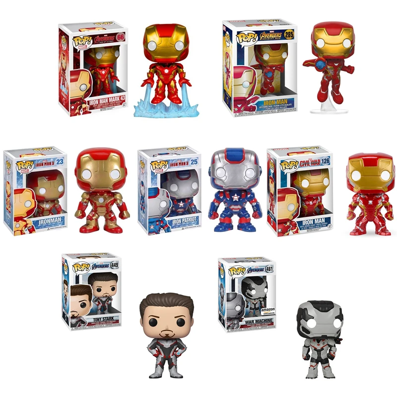 FUNKO POP The Avengers Железный человек Tony Stark Фигурки Коллекционная модель игрушки куклы для рождественских подарков на день рождения