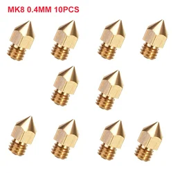10 PCS MK8 Extrudeuse Buse 0.2 0.3 0.4 0.5 0.6 0.8 1.0mm 1.75mm 3.0mm pour 3D Imprimante Makerbot Anet A8 Creality CR 10 CR 10S S4 