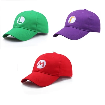 

Anime Super Mario Hat Luigi Bros Cap Cosplay Baseball Cap Costume Halloween Carnival Party Costumes Prop Gift Kid Adult Snapback