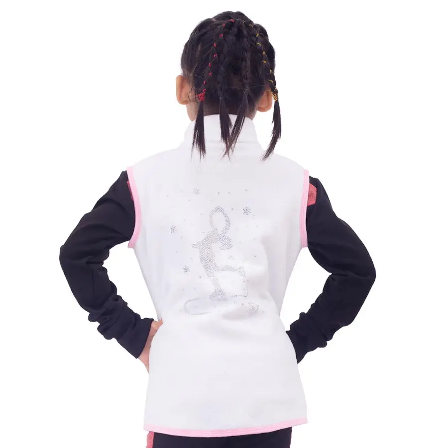 Figure skating clothing vest girls figure skating training cotton waistcoat outer wear children's plus velvet thickening thermal