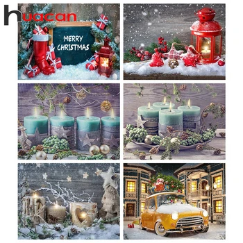 

Huacan Diamond Painting 5d Merry Christmas Full Drill Square Diamond Embroidery Cross Stitch Car Craft Kits Home Decor