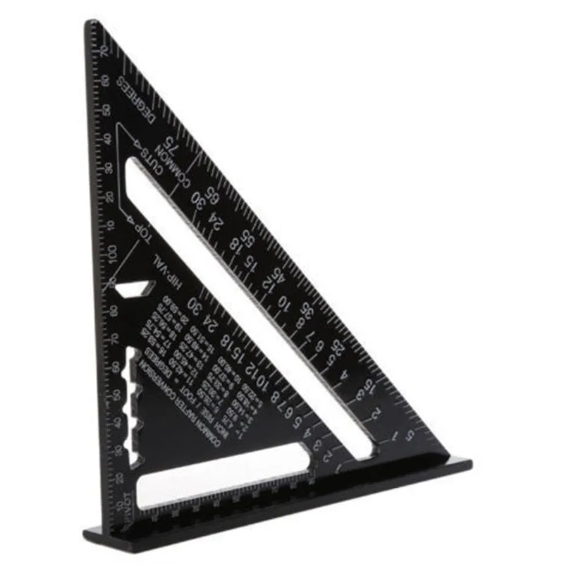

1pc 7 Inch 12 Inch Aluminum Alloy Angle Triangle Ruler Metric Woodworking Measuring Roofing Rafter Square Measure Protractor