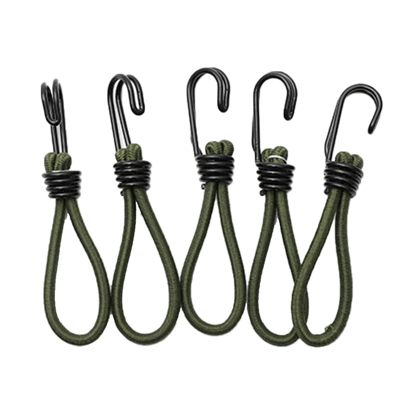 

5pcs Tent Elastic Rope Cord with Hook Camping Tent Fixation Elastic Stretch Rope Outdoor Accessories