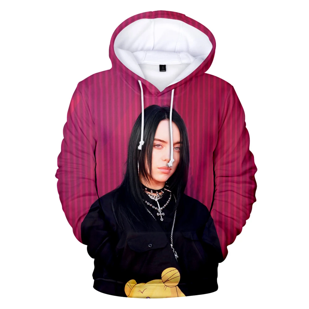 Модные осенние толстовки с капюшоном с 3D Billie Eilish, женские и мужские свитшоты, Повседневные детские толстовки с капюшоном, новые популярные пуловеры с 3D Billie Eilish для мальчиков и девочек