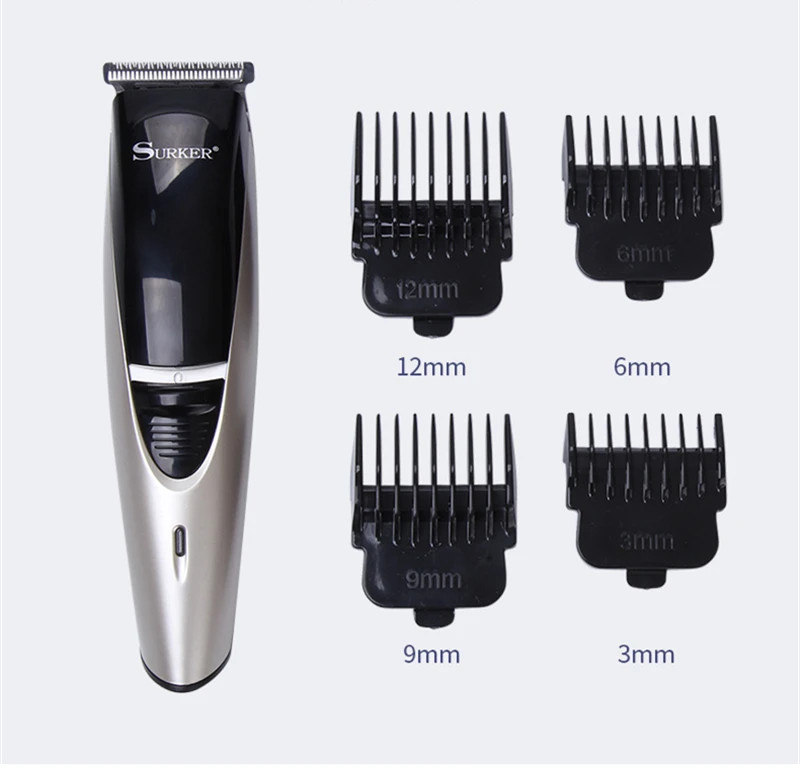 Surker Sk-902 профессиональная электрическая машинка для стрижки с 4 предел гребень 3/6/9/12 мм, способный преодолевать Броды для взрослых детей общие для стрижки волос [ ]