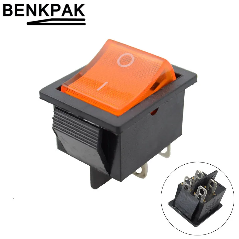 4pin orange 2 шт. 220V Индикатор светильник 4pin 6 Pin перекидной переключатель ВКЛ-ВЫКЛ - Цвет: 4pin orange