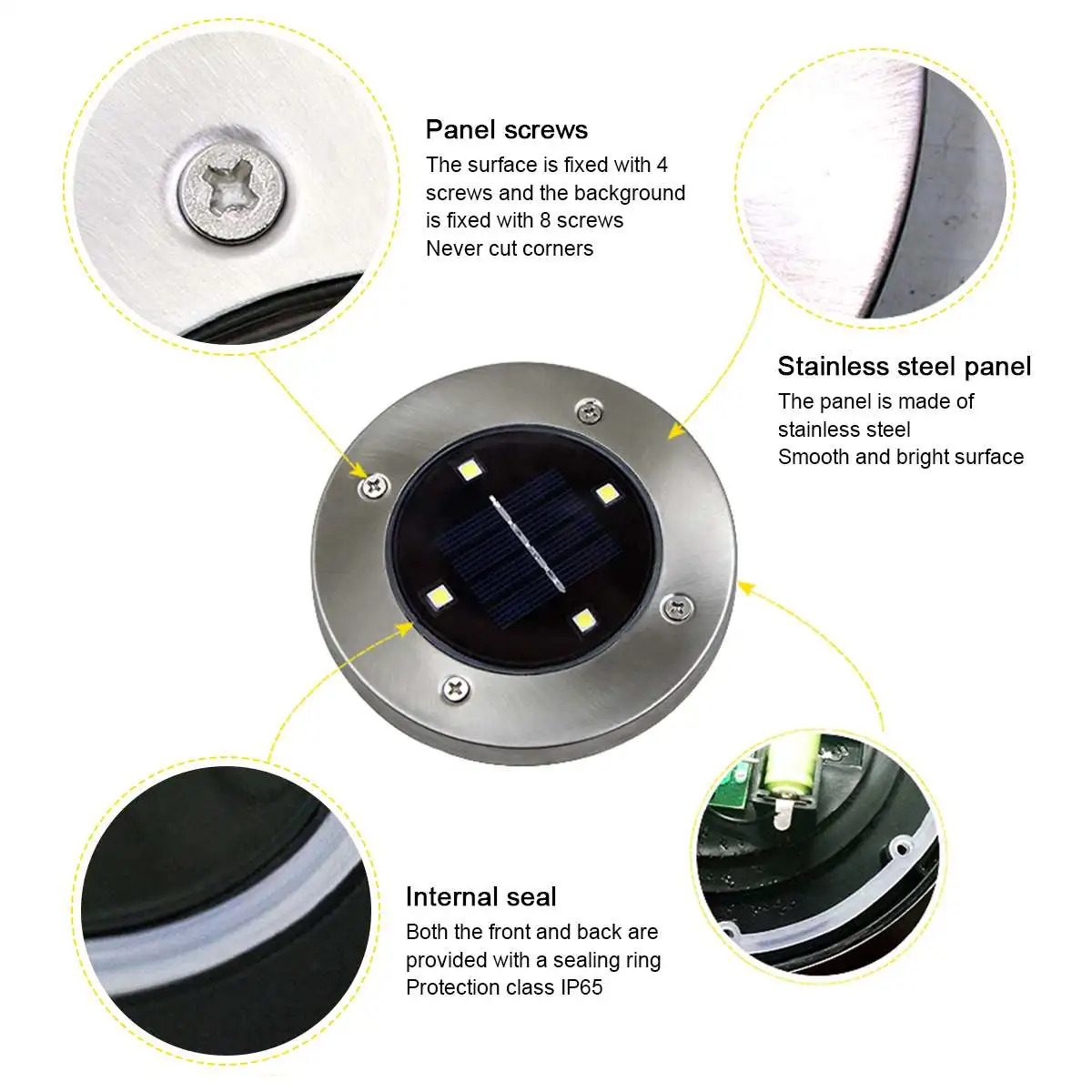 2PCS Solar Power Buried Light Under Ground Lamp Outdoor Path Way Garden Decking White Warm White Light Lawn Lamp