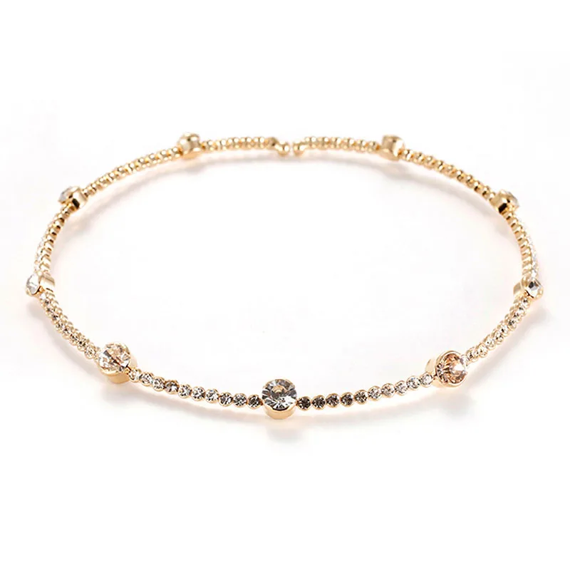 model 2 gold color 1 ряд Большой Кристалл Чокеры ожерелье s посеребренное ожерелье ювелирные изделия для женщин Модный кристалл для свадьбы чокер Стразы воротник - Окраска металла: model 2 gold color