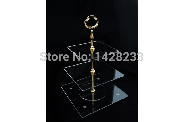 

Свадебные украшения/3-уровневые подставка для свадебного торта прозрачная акриловая подставка для свадебного торта с металлической Fittingstower стекло с украшением в виде кристаллов
