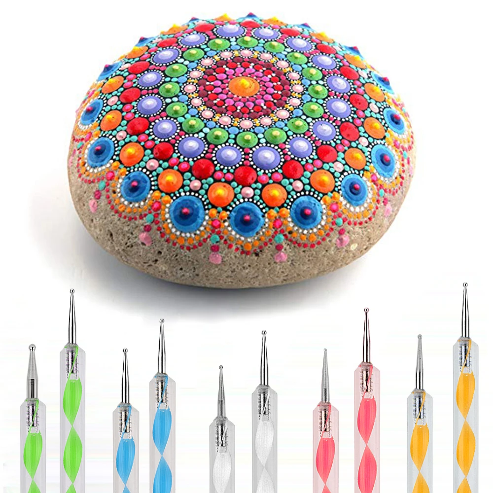

16pcs/set Mandala Dotting Tools Painting Stencils DIY Stone Embossing Starter Drawing Stylus Pens Art Kit