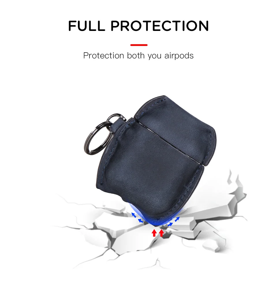 10P wholesale Luxury Genuine Leather Earphone Case For Airpods Case Cover For Apple AirPods 2 Case Air pods Earpods Accessories