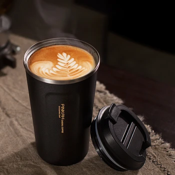 

380/510ML Stainless Steel Coffee Mug with Lid Car Water Bottle Vacuum Flasks Thermocup High Quality Office Home Cup 2020