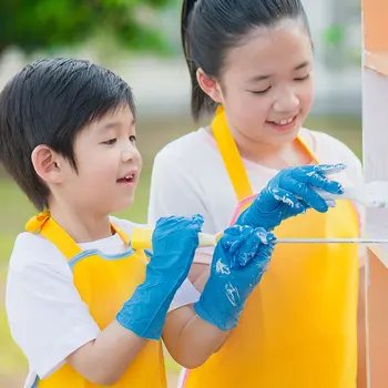 

50pcs Adult Child Gloves Latex Free Medical Kids Hand Gloves Nitrile Gloves for Play/Dishwashing/Kitchen/Home/Garden Disposable