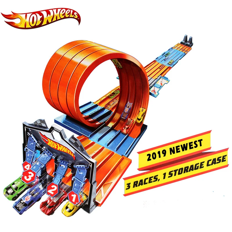 Hotwheels автомобиль трек детская игрушка Новое поступление мульти Забавный строительный игровой трек хром, Ванадий игрушки GKT87 для дня рождения мальчика