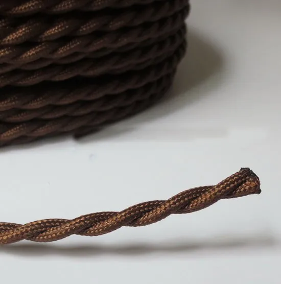 5mlot 2x0.75 Color Twisted Wire Twisted Cable Retro Braided Electrical Wire Fabric Wire DIY pendant lamp wire vintage lamp cord (28)