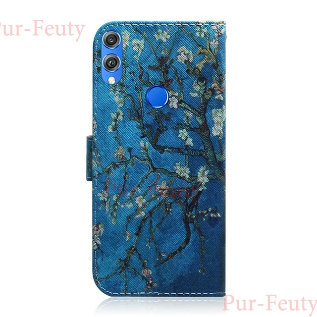Чехол для 6,5 ''Honor8X защитный huawei Honor 8X Honor X8 JSN-L21 кожаный бумажник откидная крышка милый кошелек с узорами для Hono 8 X