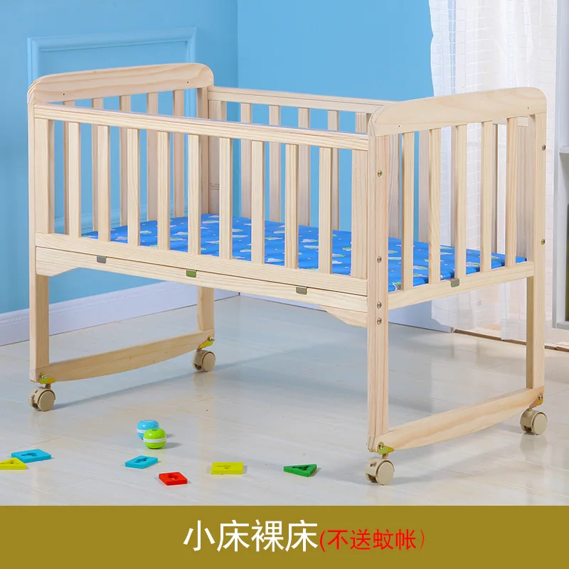 small bed 5 в 1 детская кровать с крышкой твердой древесины Неокрашенная Экологичная детская качающаяся кровать переменный стол детская колыбели кровать - Цвет: small bed