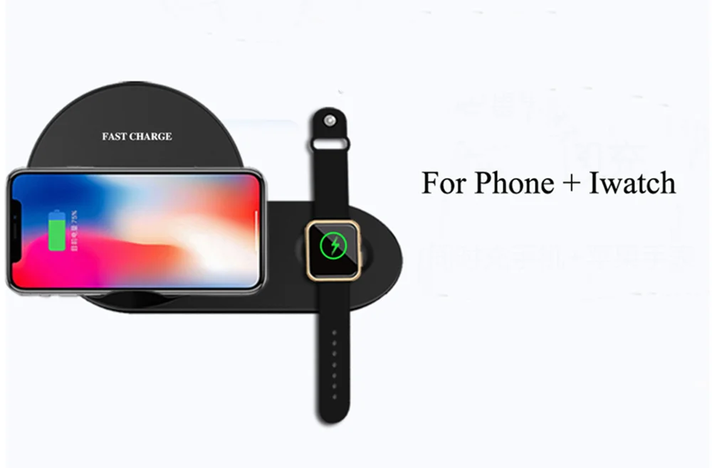 B For APPLE watch YHONH 10 Вт 2 в 1 Быстрое беспроводное зарядное устройство Подставка зарядная станция Совместимость для Apple и samsung Watch, Airpods, iPhone все QI - Цвет: B For APPLE watch