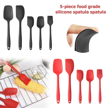 

5pcs Silicone Spatula Set Cooking Tools Set Non-Stick Cooking Spoon Spatula Egg Beaters Heat-Resistant Spatulas Kitchen Tool