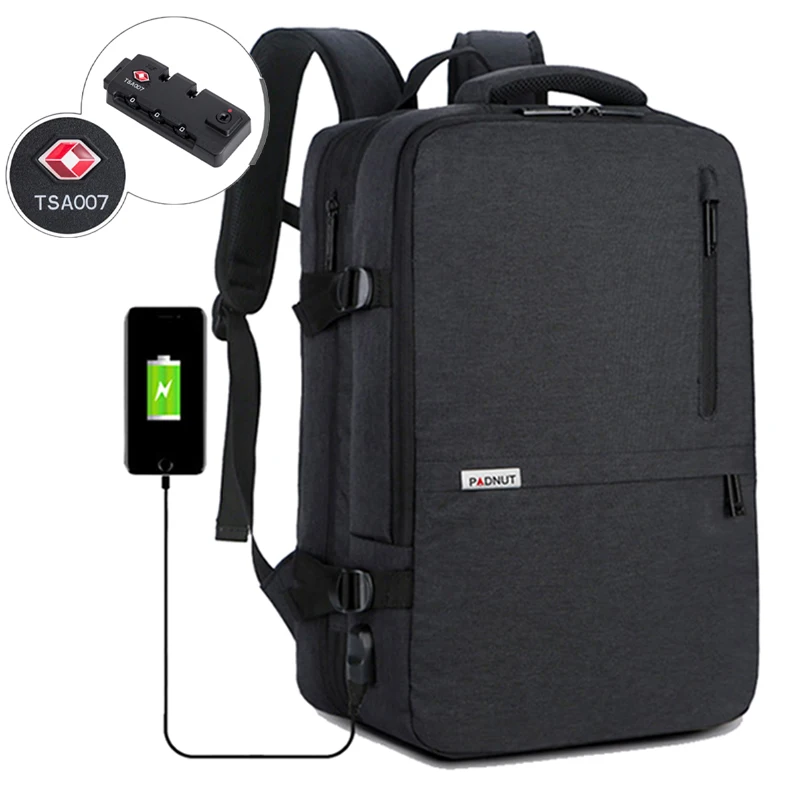 

17.3 Inch Backpack Anti Theft Lock Men Laptop Bagpack Travel Business Back Pack School Bags Male USB Charger Men's Bag Mochila