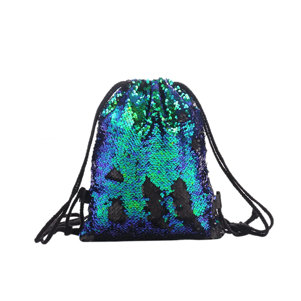 Bz901 Symphony Color Changing Sequin Fashion Women's Drawstring Bag Backpack Outdoor Sports Backpack