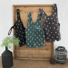 Корейский стиль, комбинезон в горошек для девочек и мальчиков, осенние модные детские штаны для девочек 1-6 лет