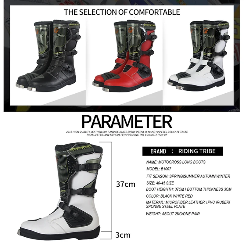 Men Motorcycle Racing Boots Summer Long Shoes Professional Breathable Motorbike Motocross Riding Boots Winter Moto botas Shoes