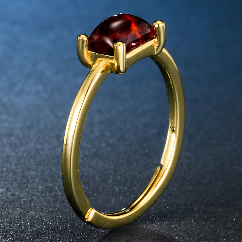 ALLNOEL 925 Sterling Silver 100%  Mozambic Garnet Stone Rings Jewelry Gift For Women  Luxury Fine Jewellry Wedding Jewelry NEW (6)