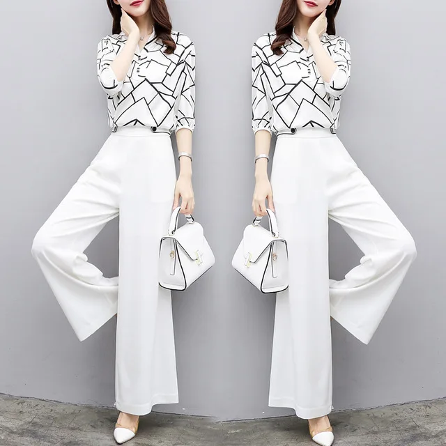 Women Chiffon Pant Suits Formal Elegant 